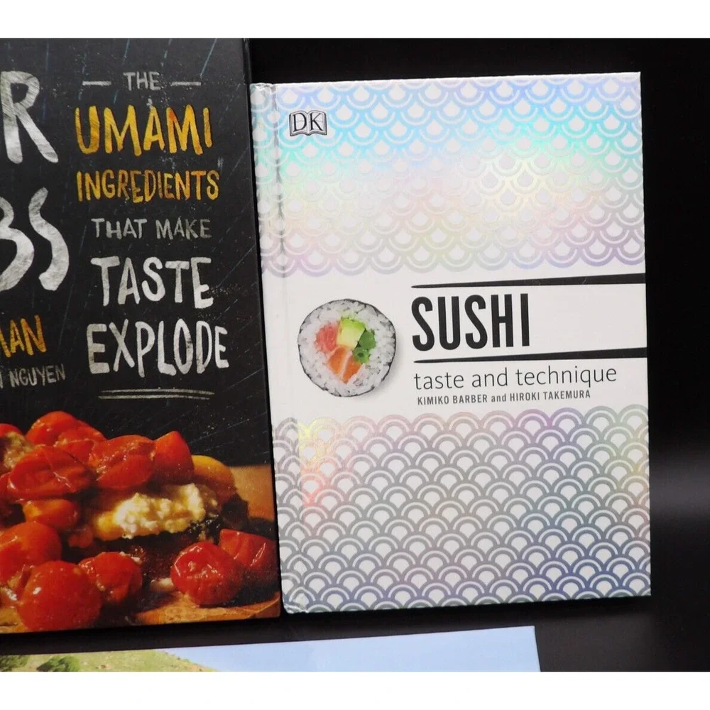 Lot of 3 Hardcover Cookbooks Sushi, Flavor Bombs, Centennial Celebrations